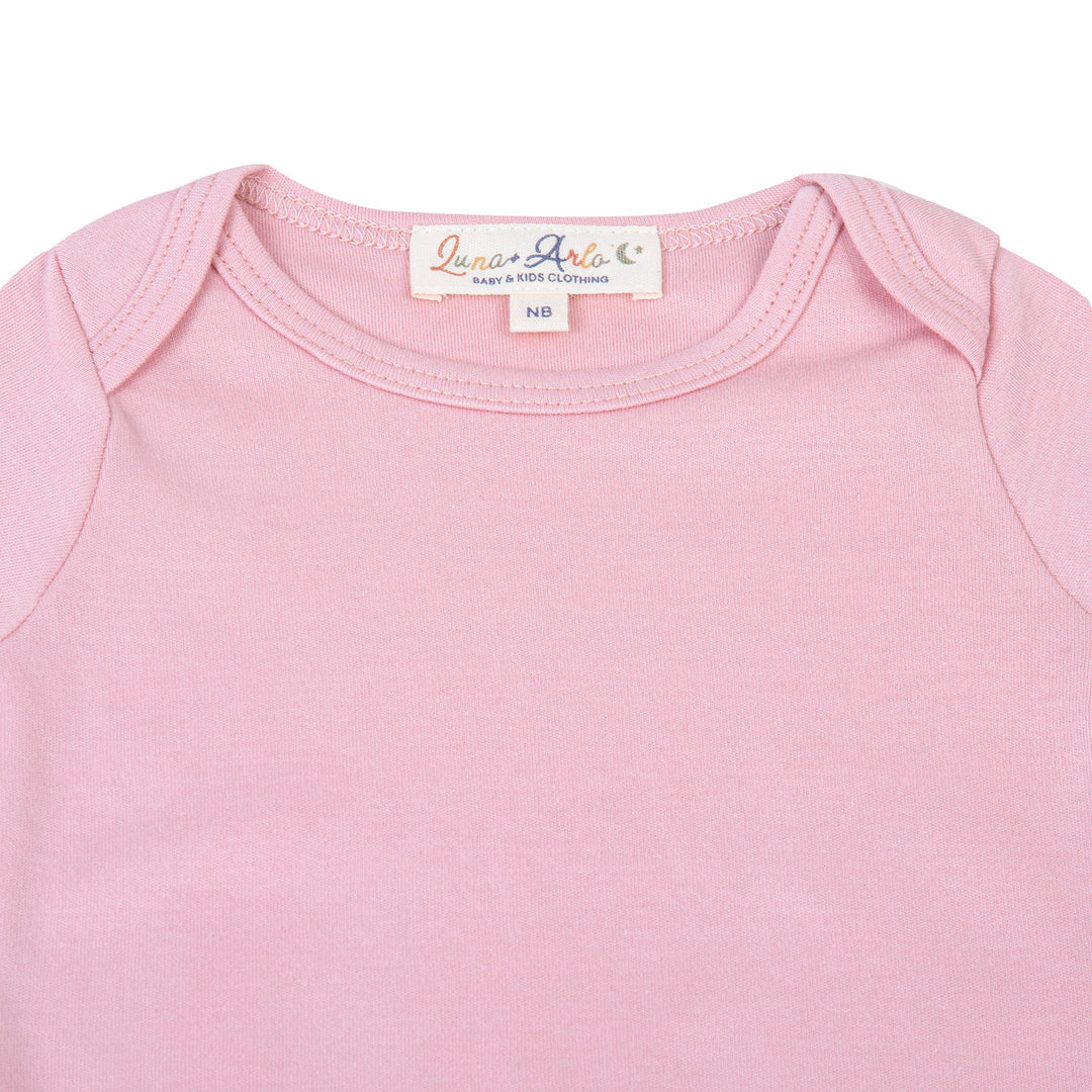 Luna & Arlo Basics Short Sleeve Bodysuit - Dusty Rose