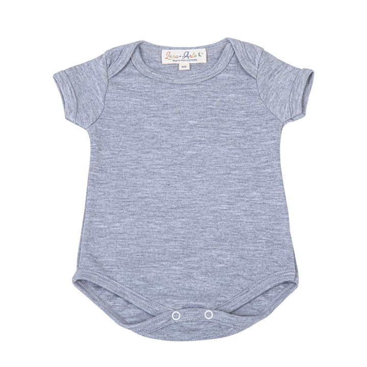 Luna & Arlo Basics Short Sleeve Bodysuit - Slate