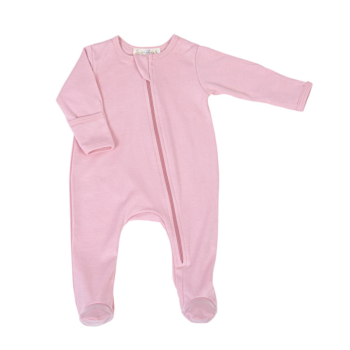 Luna & Arlo Basics Zip Footie - Dusty Rose