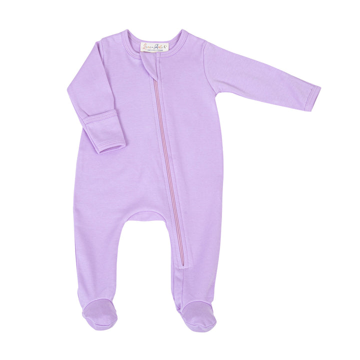 Luna & Arlo Basics Zip Footie - Wisteria