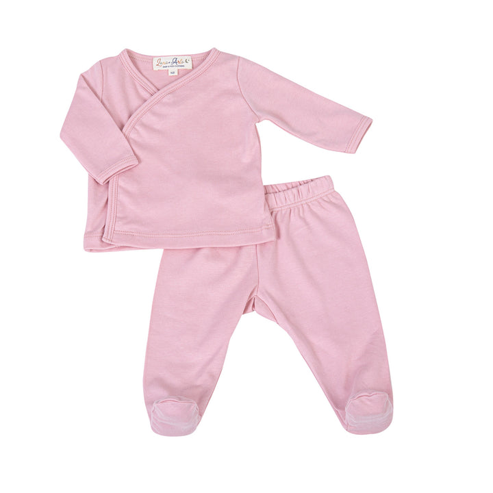 Luna & Arlo Basics Girl X-Tee Footed Pant Set - Dusty Rose