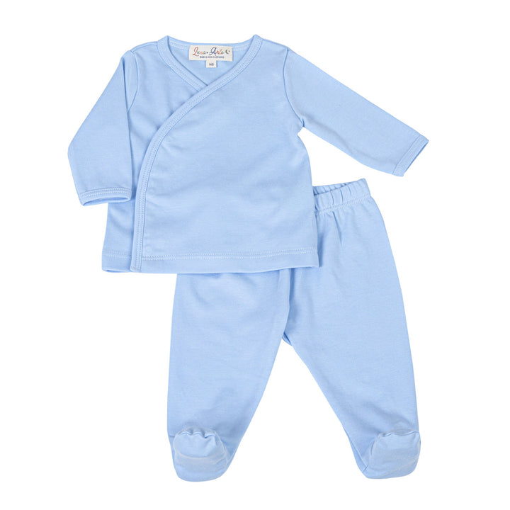 Luna & Arlo Basics X-Tee Footed Pant Set - Sky