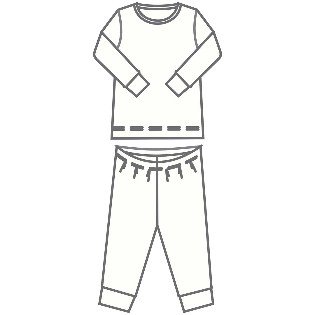 Luna & Arlo Basics Long Pajamas - Ivory