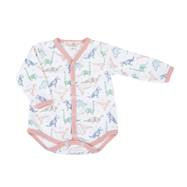 Origami Dinos Print Bodysuit - Pink