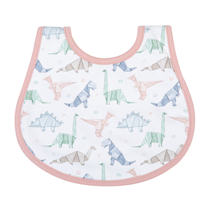 Origami Dinos Print Bib - Pink