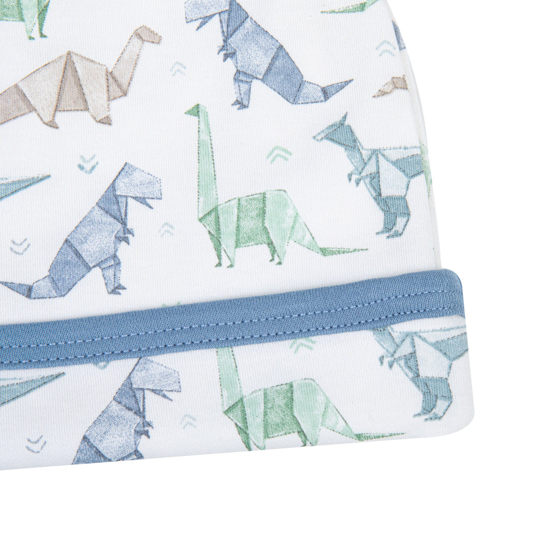 Origami Dinos Print Hat - Blue