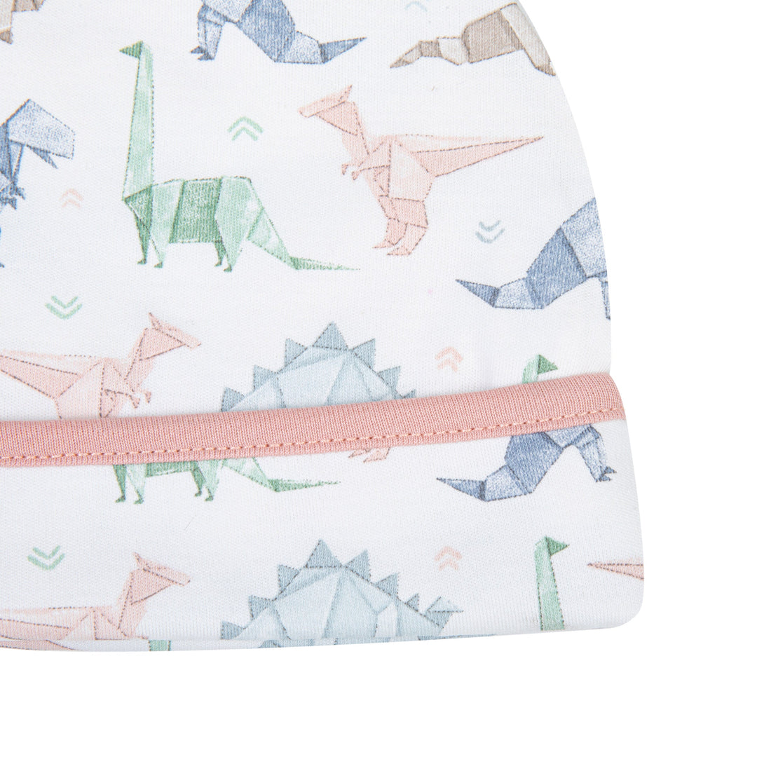 Origami Dinos Print Hat - Pink