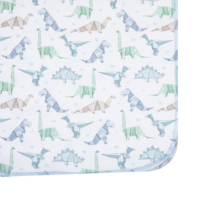 Origami Dinos Print Swaddle Blanket - Blue