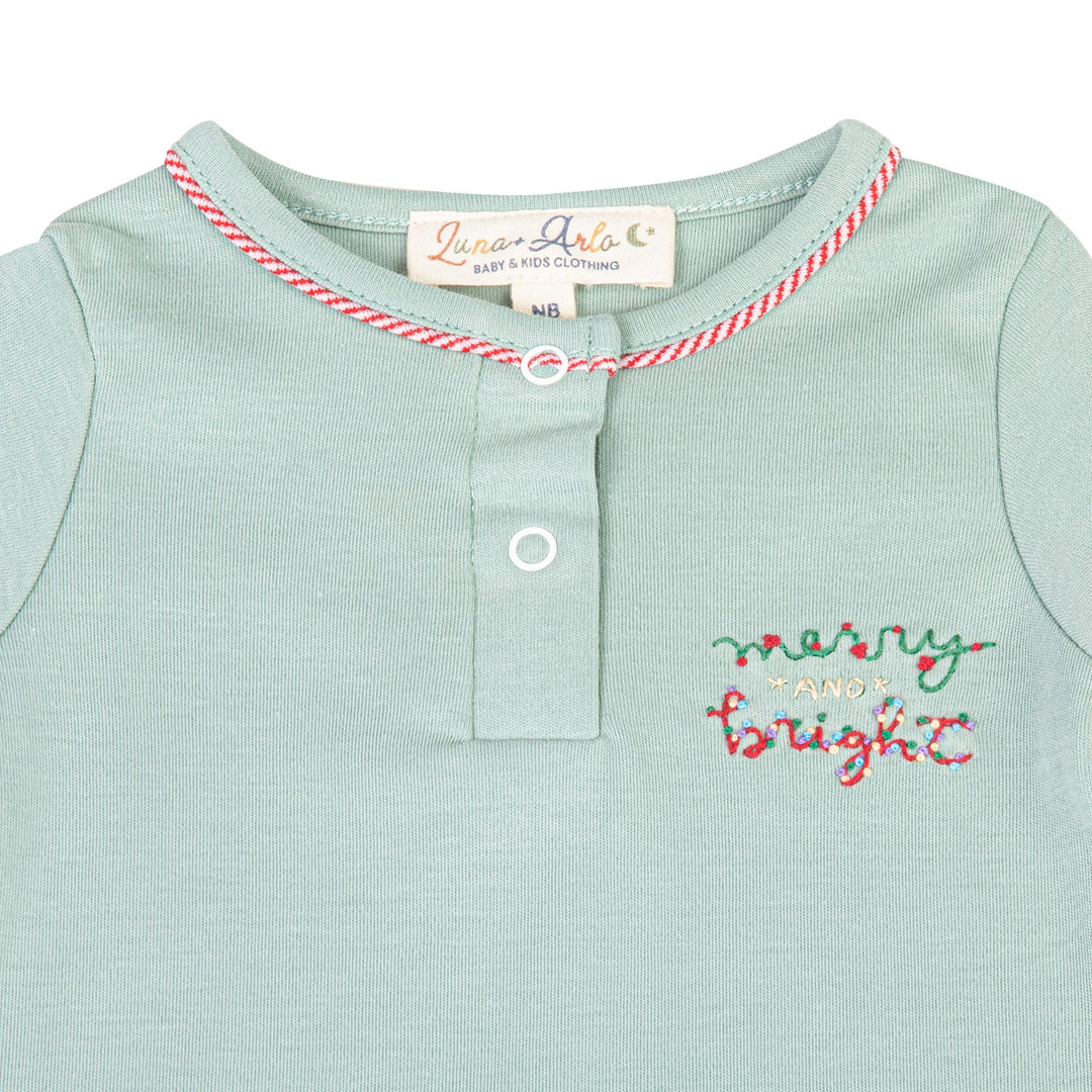 Merry and Bright Embroidered Bodysuit