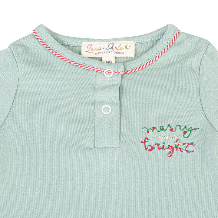 Merry and Bright Embroidered Bodysuit