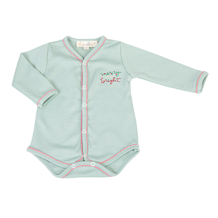 Merry and Bright Embroidered Front Snap Bodysuit