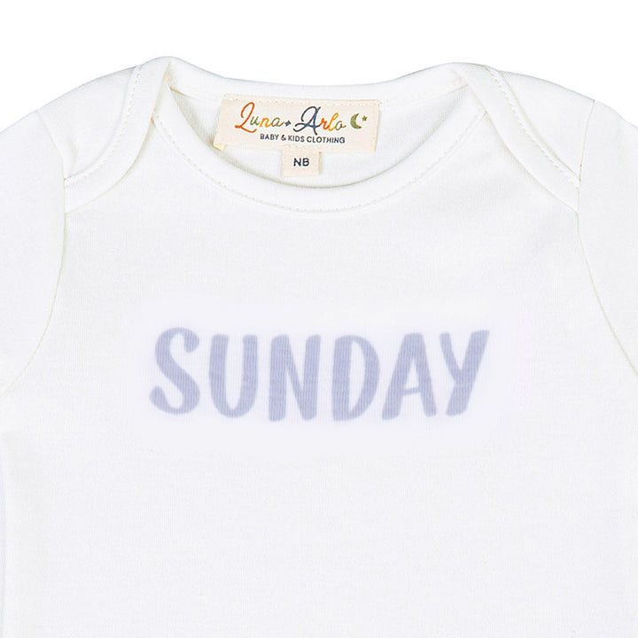 Days of the Week Print Bodysuit Set - Neutral