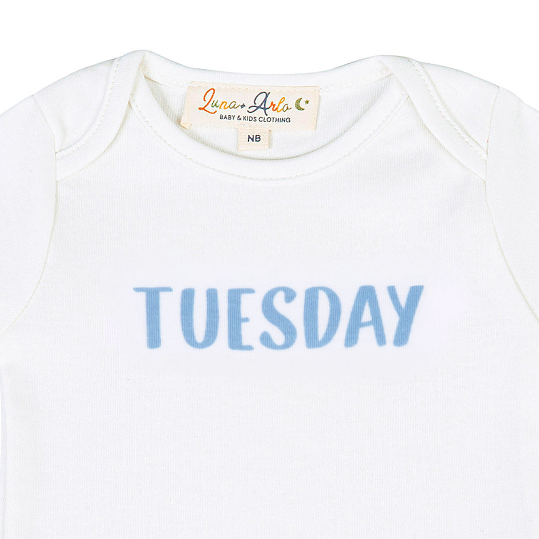 Days of the Week Print Bodysuit Set - Neutral