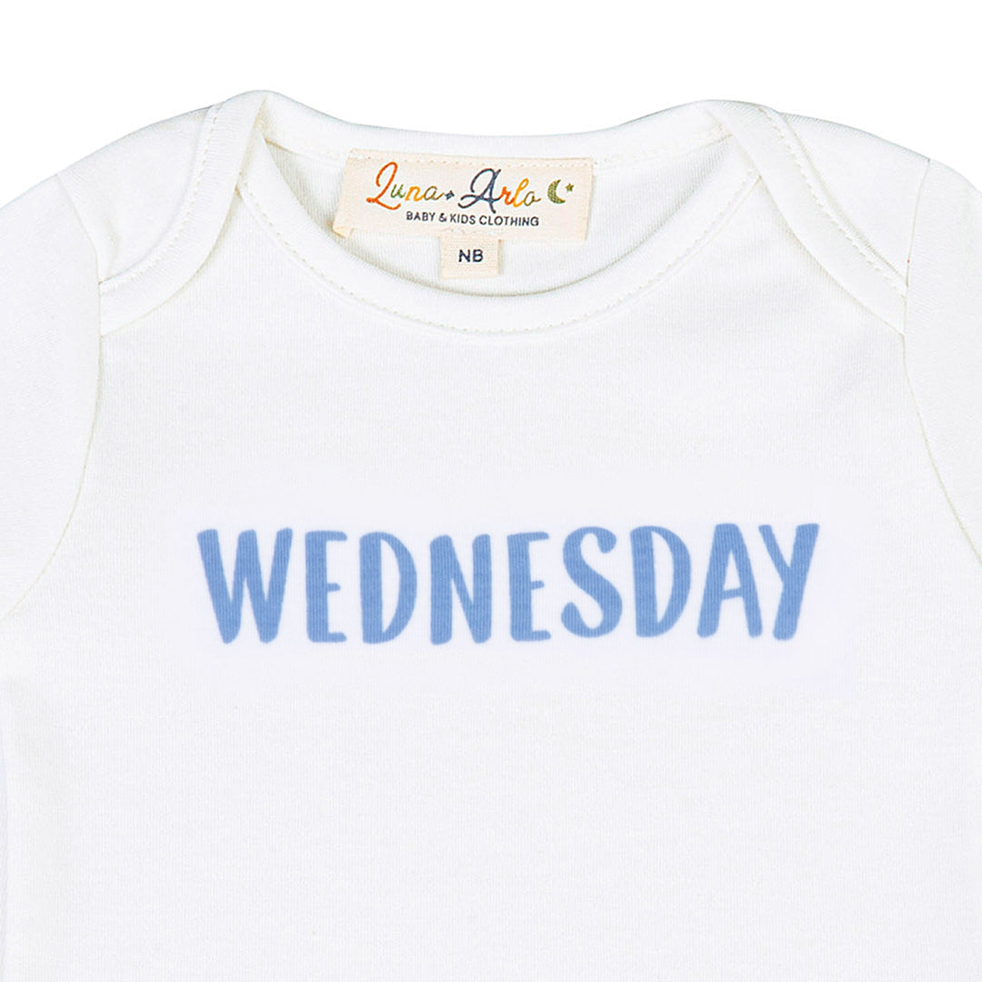 Days of the Week Print Bodysuit Set - Neutral