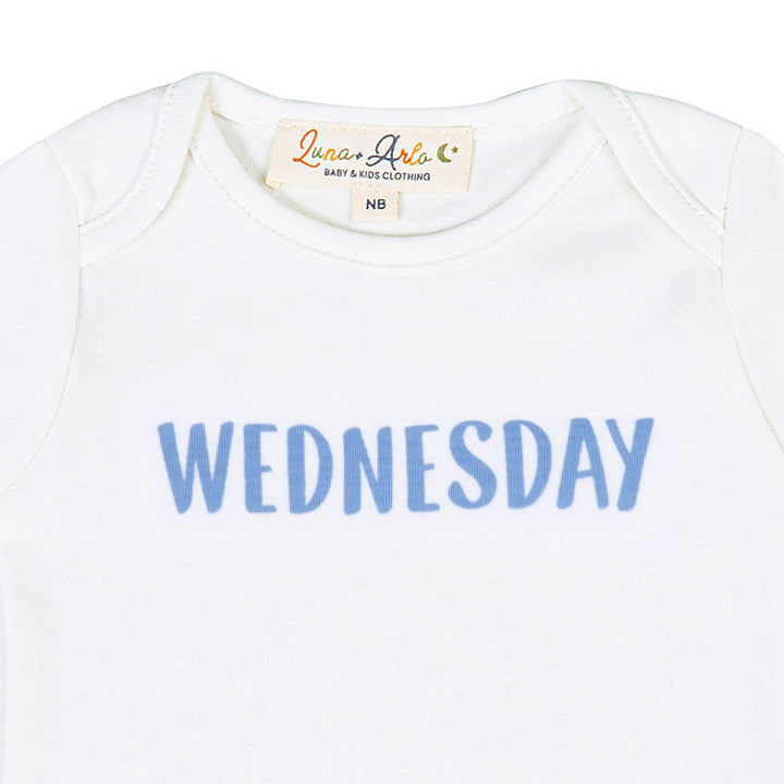 Days of the Week Print Bodysuit Set - Neutral