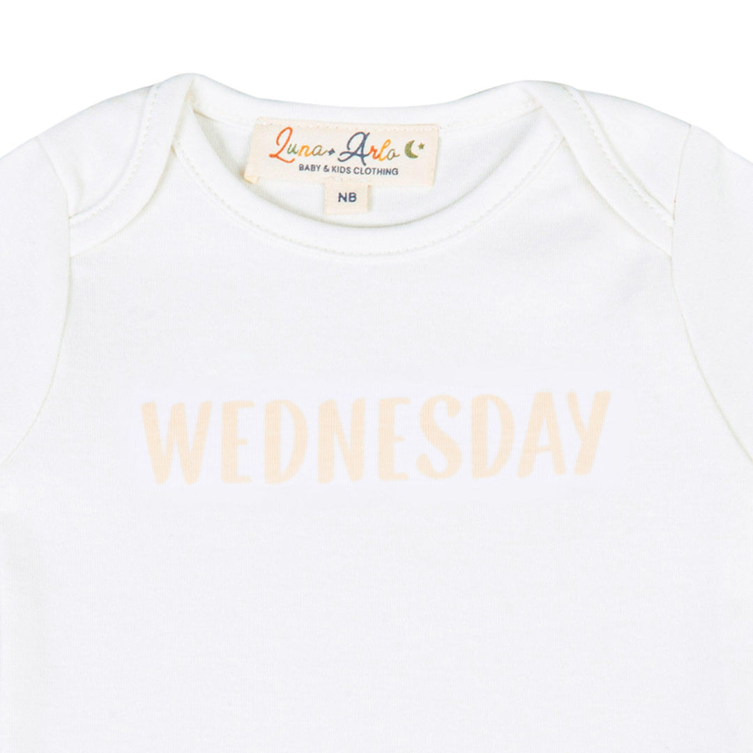 Days of the Week Print Bodysuit Set - Pink