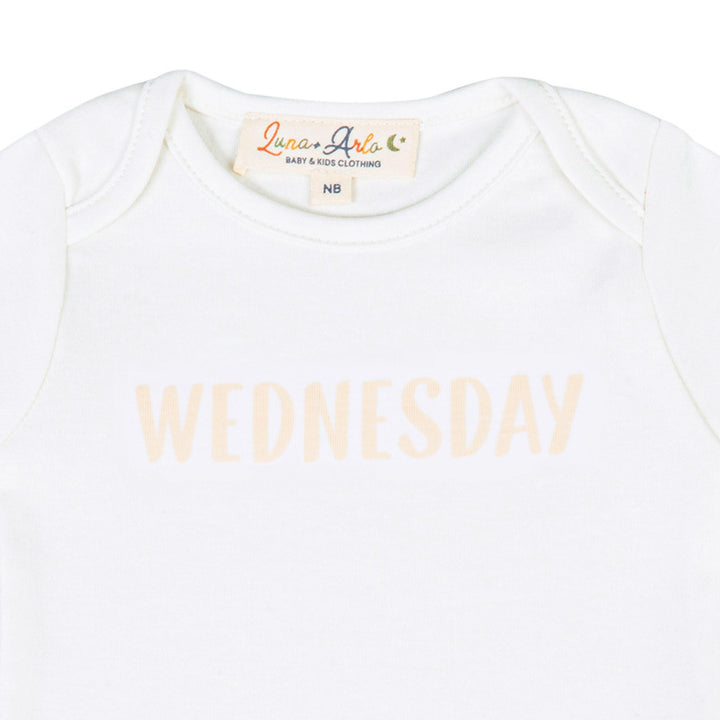 Days of the Week Print Bodysuit Set - Pink