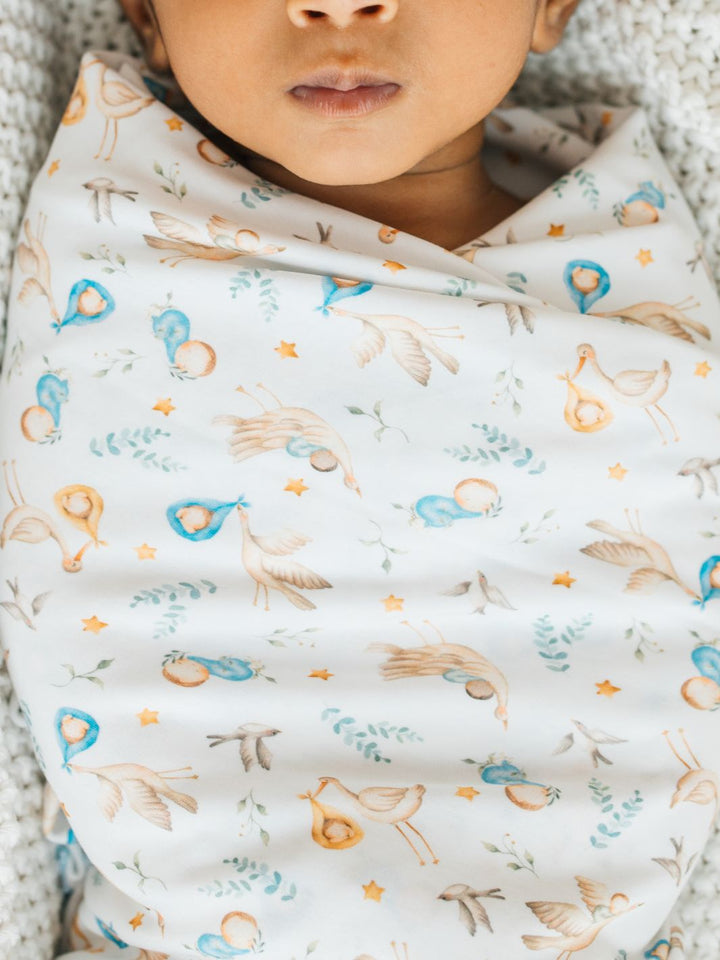 Cherished Arrivals Swaddle Blanket - Blue