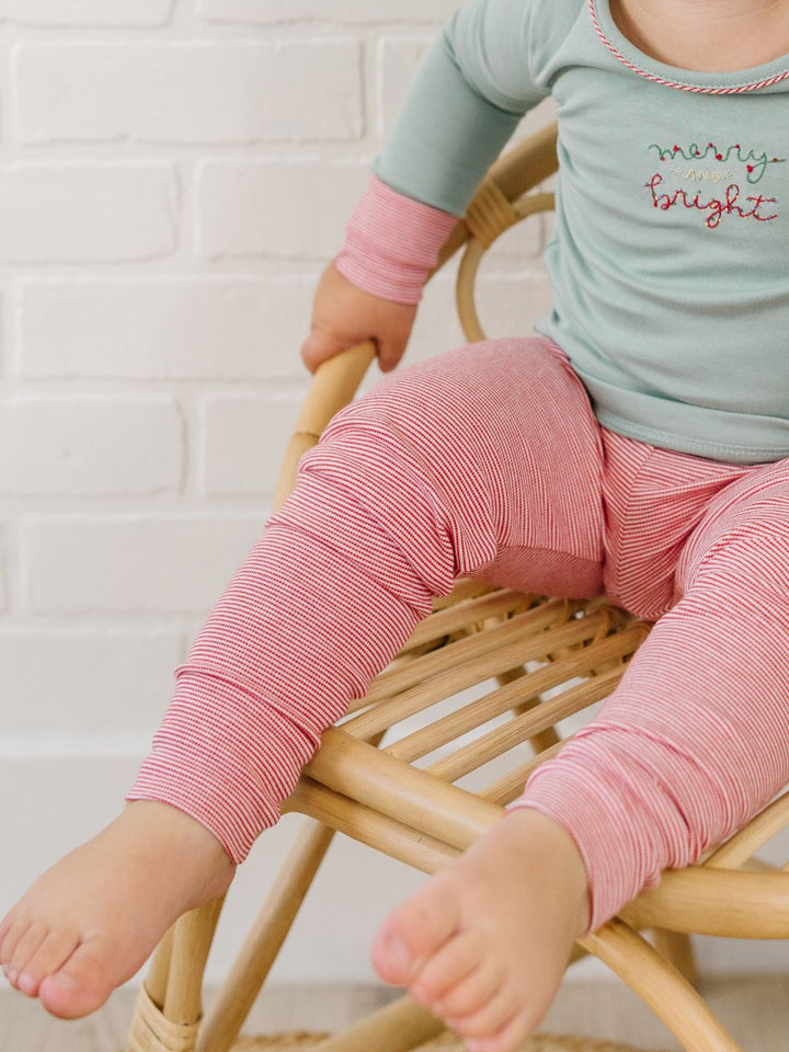 Merry and Bright Embroidered Long Pajamas