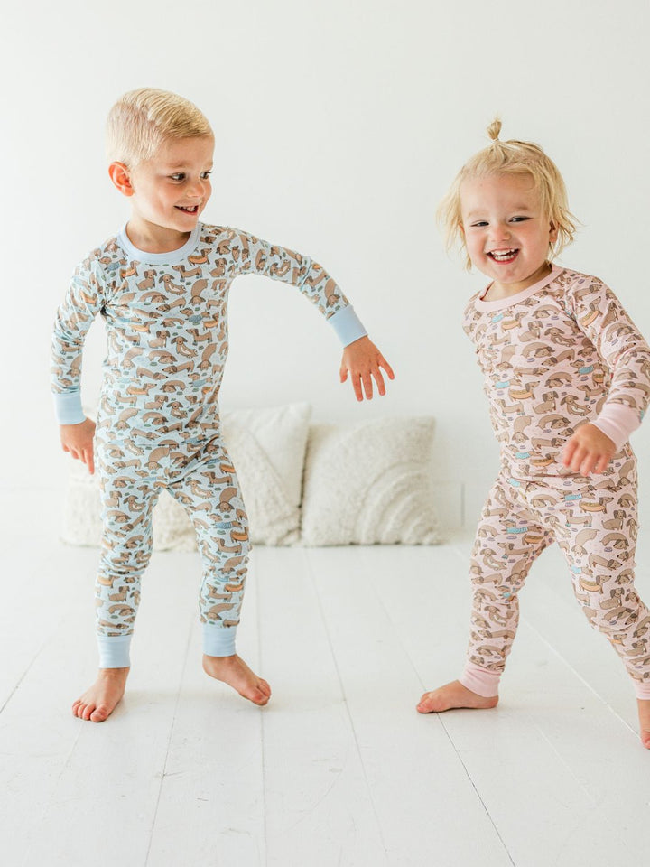 Dachshund Long Pajamas - Blue