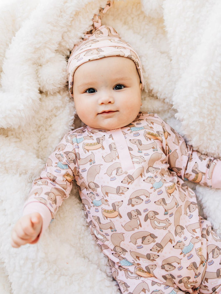 Dachshund Playsuit - Dusty Rose