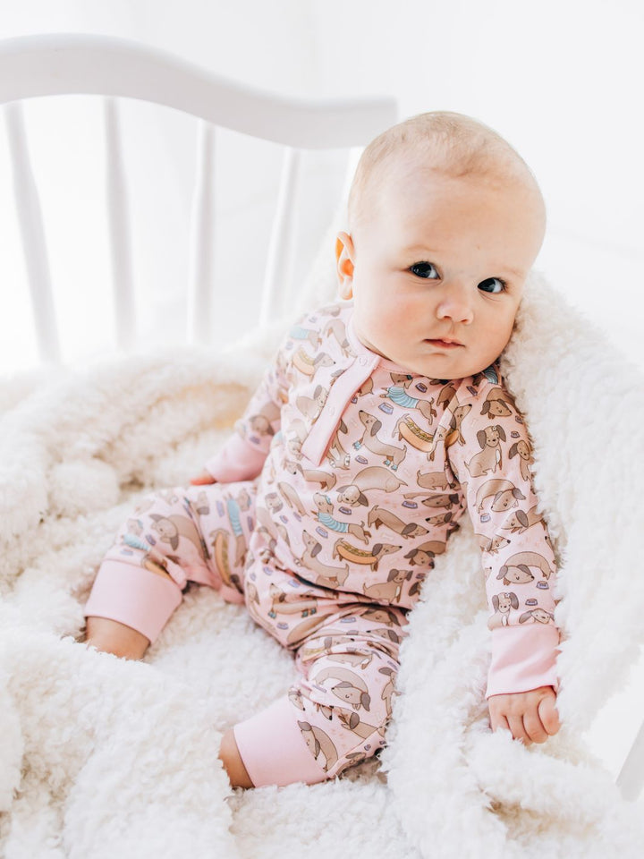 Dachshund Playsuit - Dusty Rose