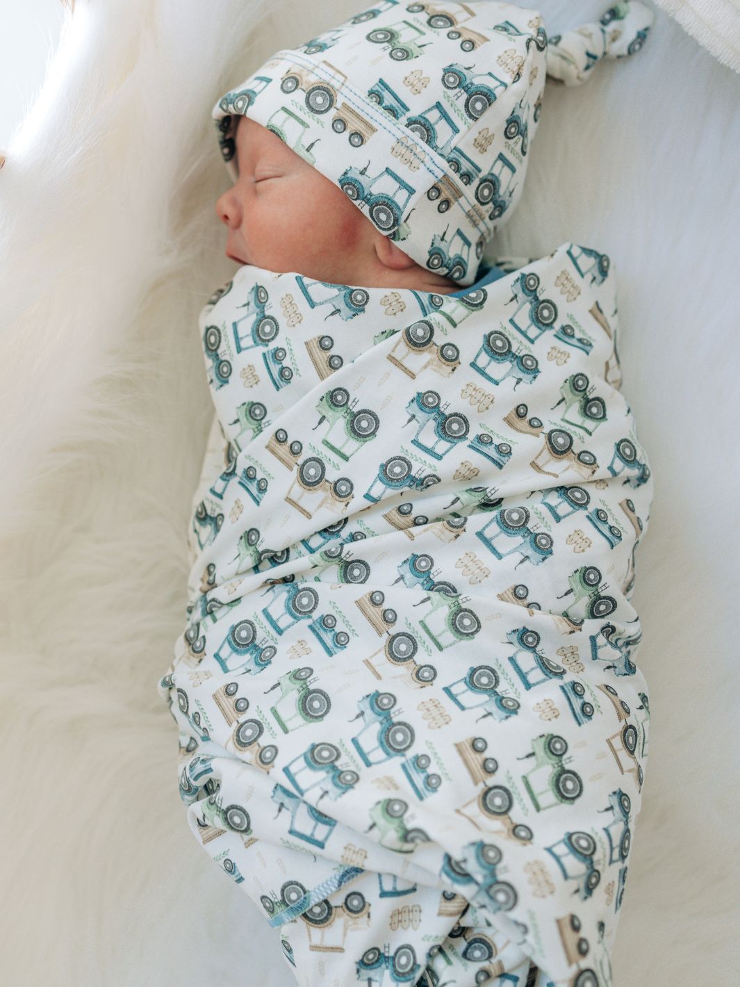 Tractor Tracks Swaddle Blanket