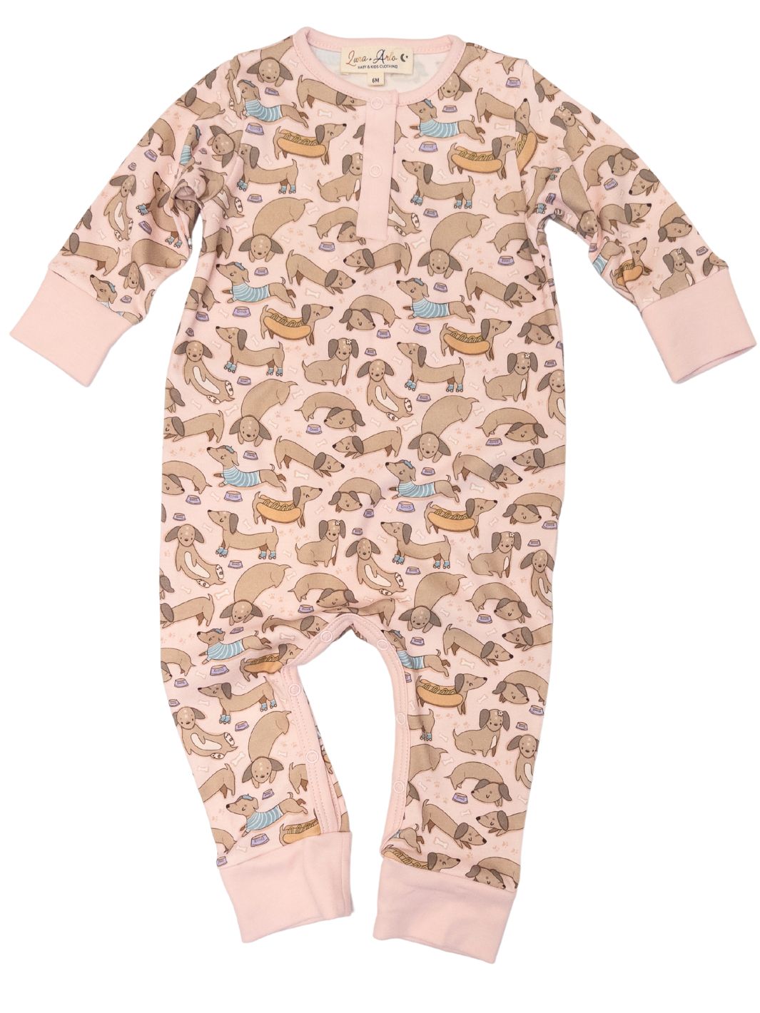 Dachshund Playsuit - Dusty Rose